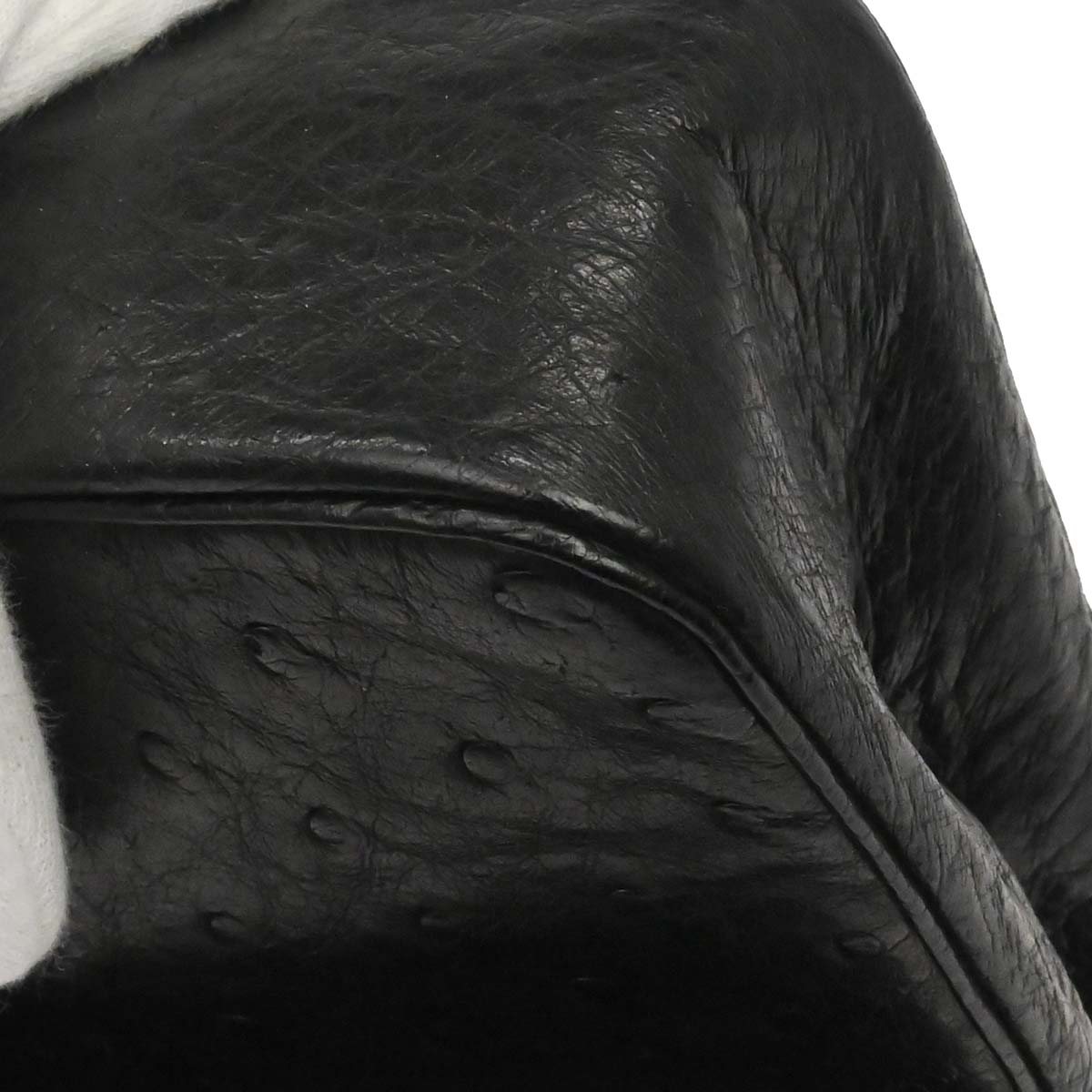Chanel * 1989-1991 Black Ostrich Double Flap Shoulder Bag