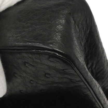 Chanel * 1989-1991 Black Ostrich Double Flap Shoulder Bag