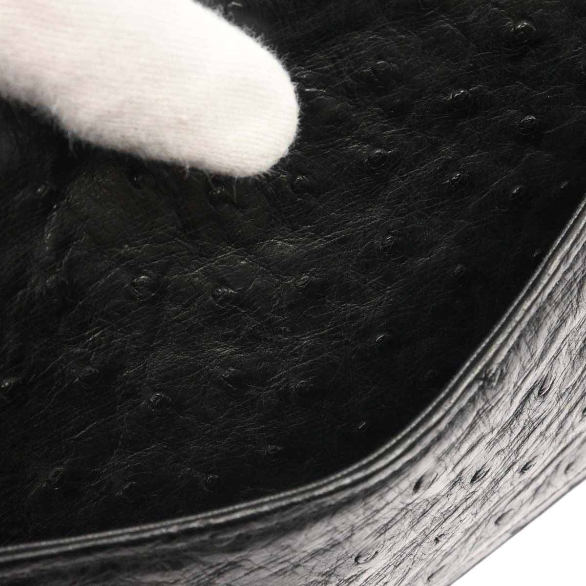 Chanel * 1989-1991 Black Ostrich Double Flap Shoulder Bag