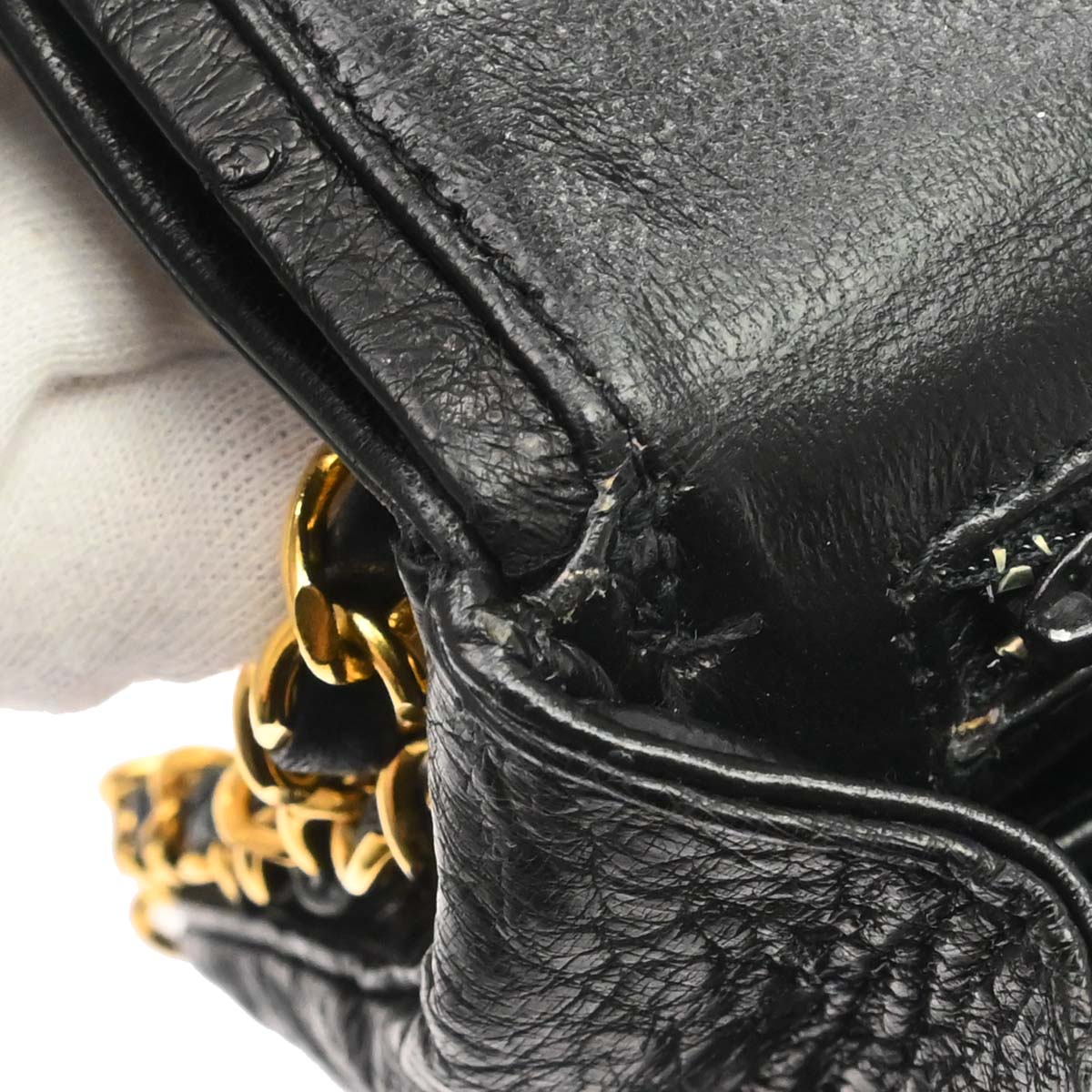 Chanel * 1989-1991 Black Ostrich Double Flap Shoulder Bag