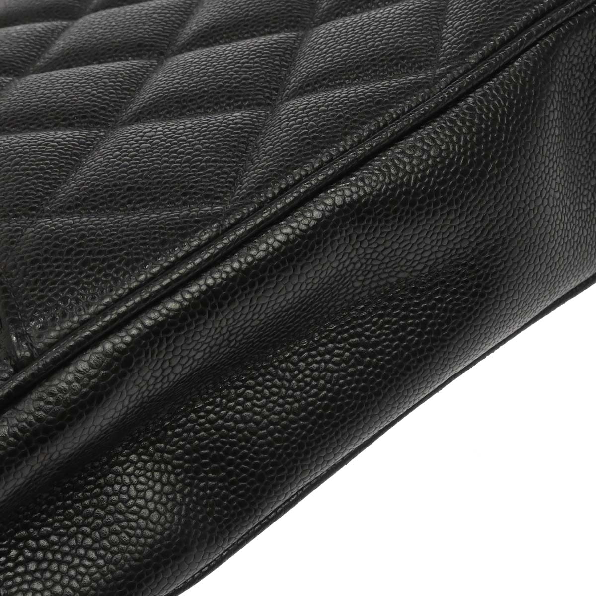 Chanel 1994-1996 Black Caviar Skin Shoulder Tote Bag