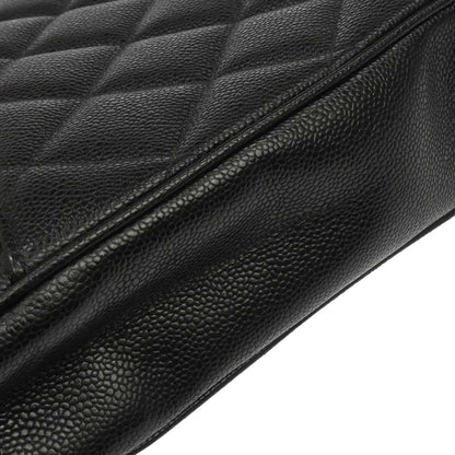 Chanel 1994-1996 Black Caviar Skin Shoulder Tote Bag