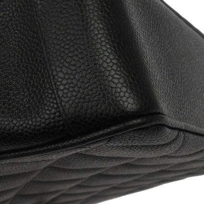 Chanel 1994-1996 Black Caviar Skin Shoulder Tote Bag