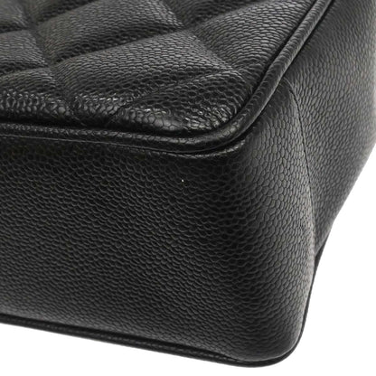 Chanel 1994-1996 Black Caviar Skin Shoulder Tote Bag