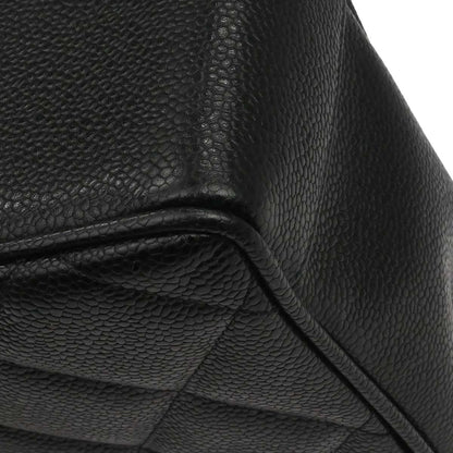 Chanel 1994-1996 Black Caviar Skin Shoulder Tote Bag