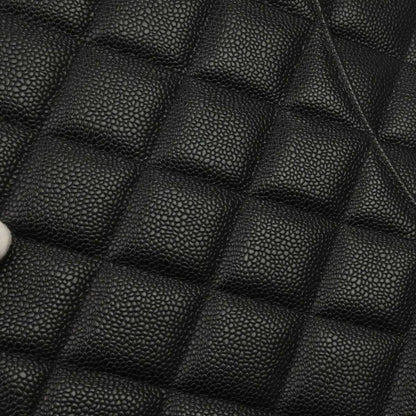 Chanel 1994-1996 Black Caviar Skin Shoulder Tote Bag