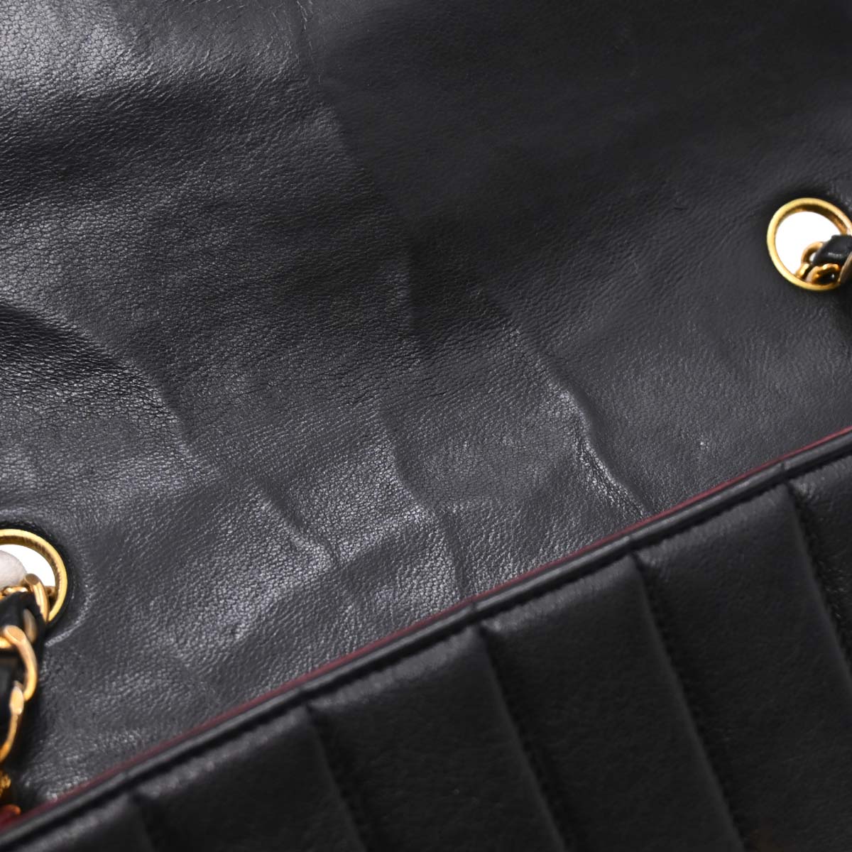 Chanel Black Lambskin Mademoiselle Straight Flap Shoulder Bag