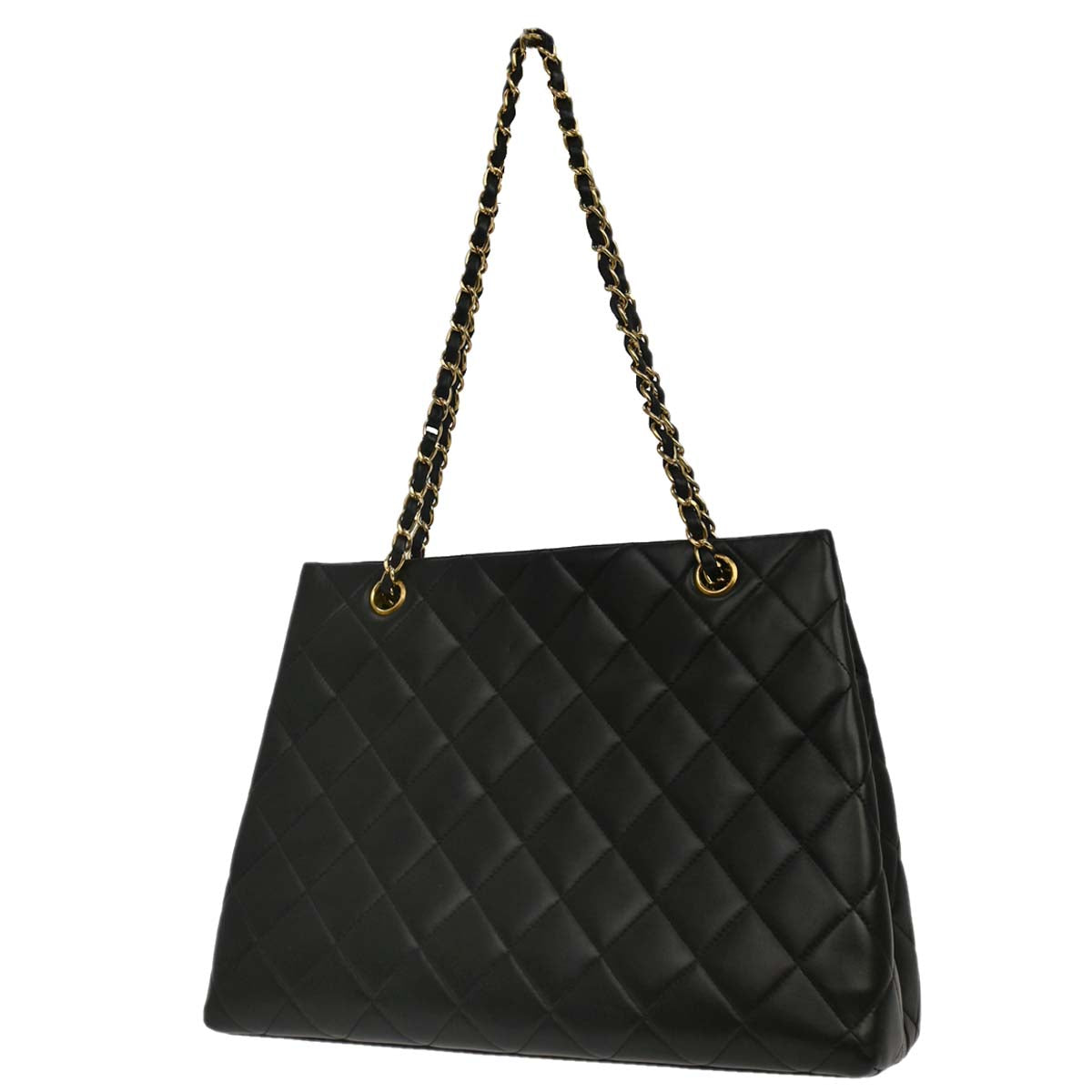 Chanel Black Lambskin Tote Shoulder Bag