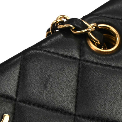 Chanel Black Lambskin Tote Shoulder Bag