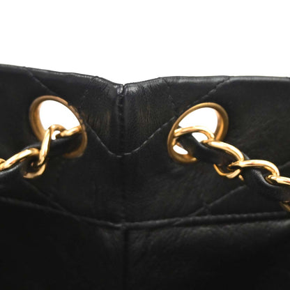 Chanel Black Lambskin Tote Shoulder Bag