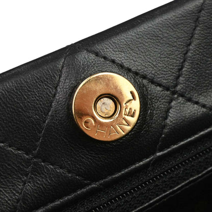 Chanel Black Lambskin Tote Shoulder Bag