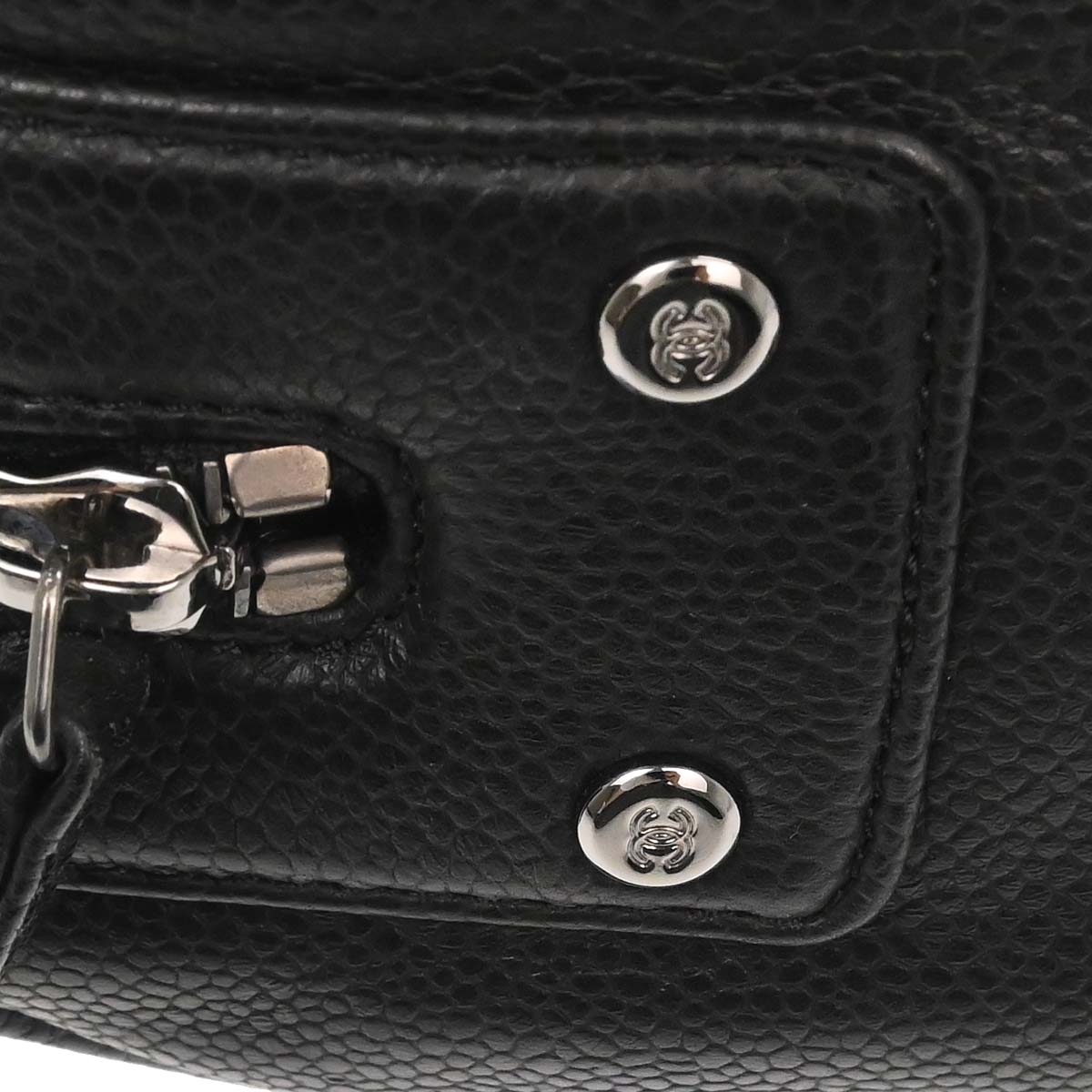 Chanel 2005-2006 Black Caviar Skin Choco Bar Handbag