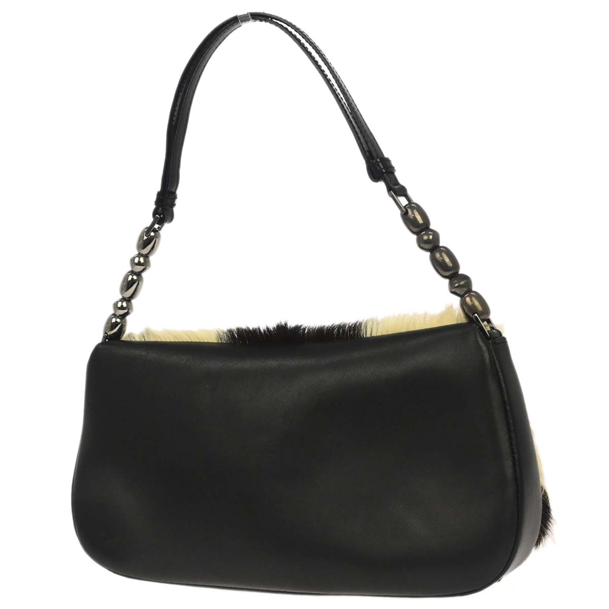 Christian Dior Black Brown Fur Malice Handbag