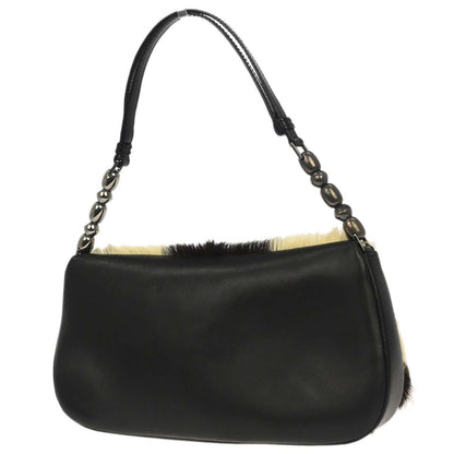 Christian Dior Black Brown Fur Malice Handbag