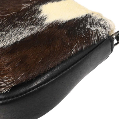 Christian Dior Black Brown Fur Malice Handbag