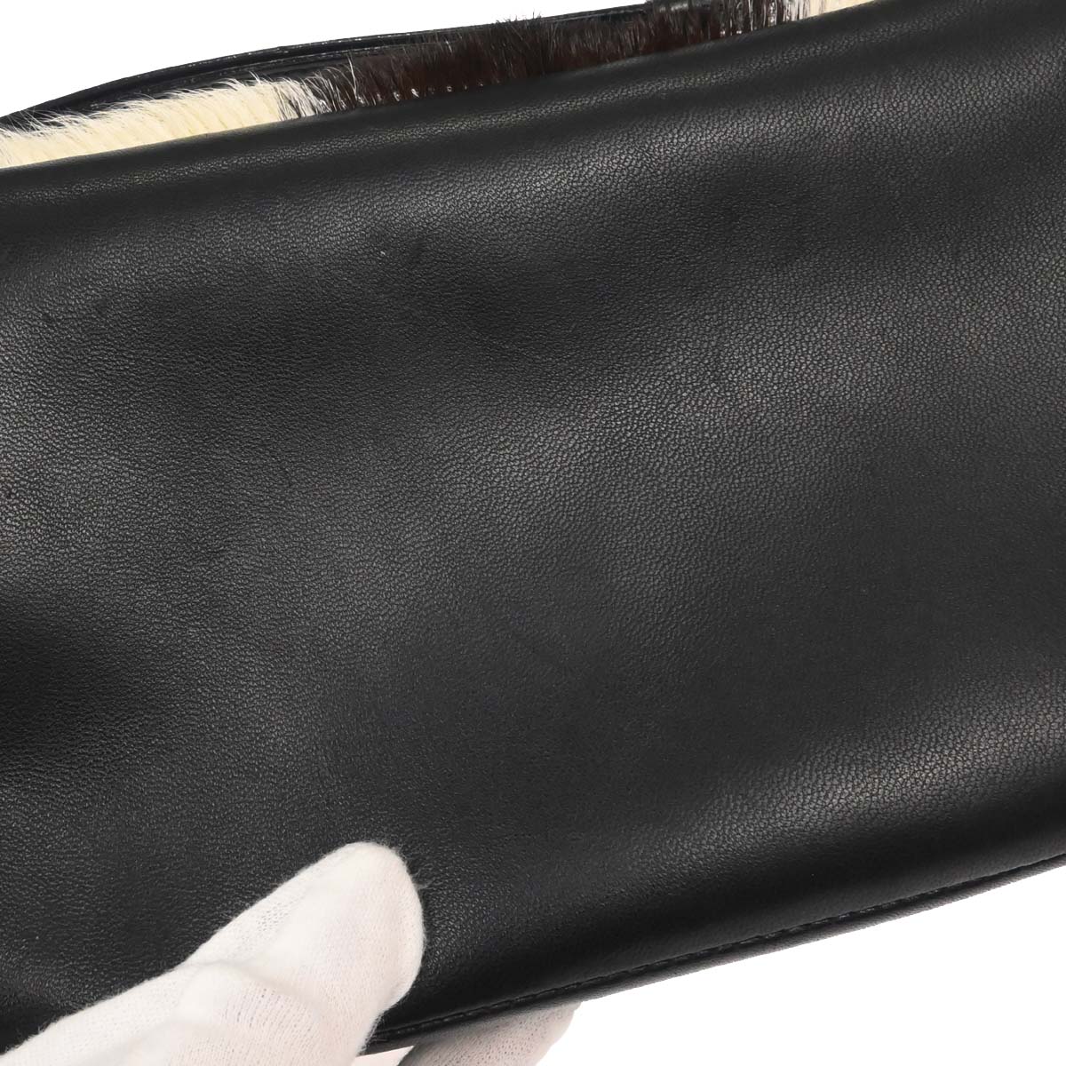Christian Dior Black Brown Fur Malice Handbag