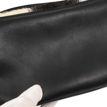 Christian Dior Black Brown Fur Malice Handbag