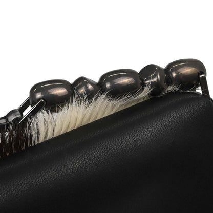 Christian Dior Black Brown Fur Malice Handbag