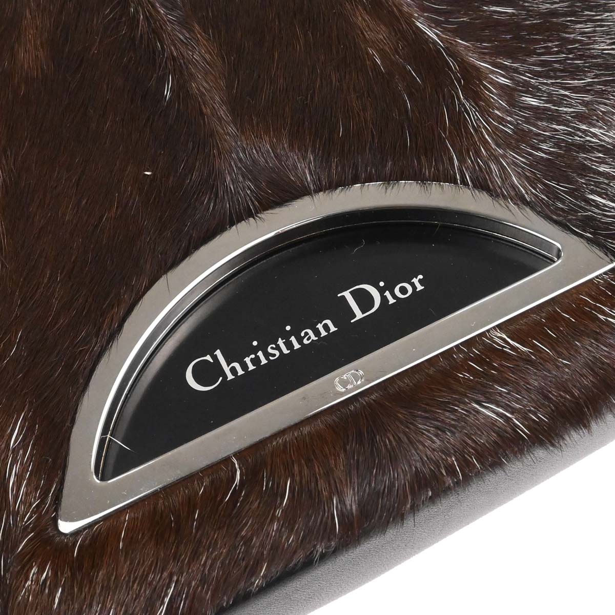 Christian Dior Black Brown Fur Malice Handbag