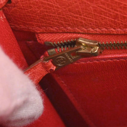 Hermes * Rouge Vif Ostrich Kelly 28 Sellier 2way Shoulder Handbag