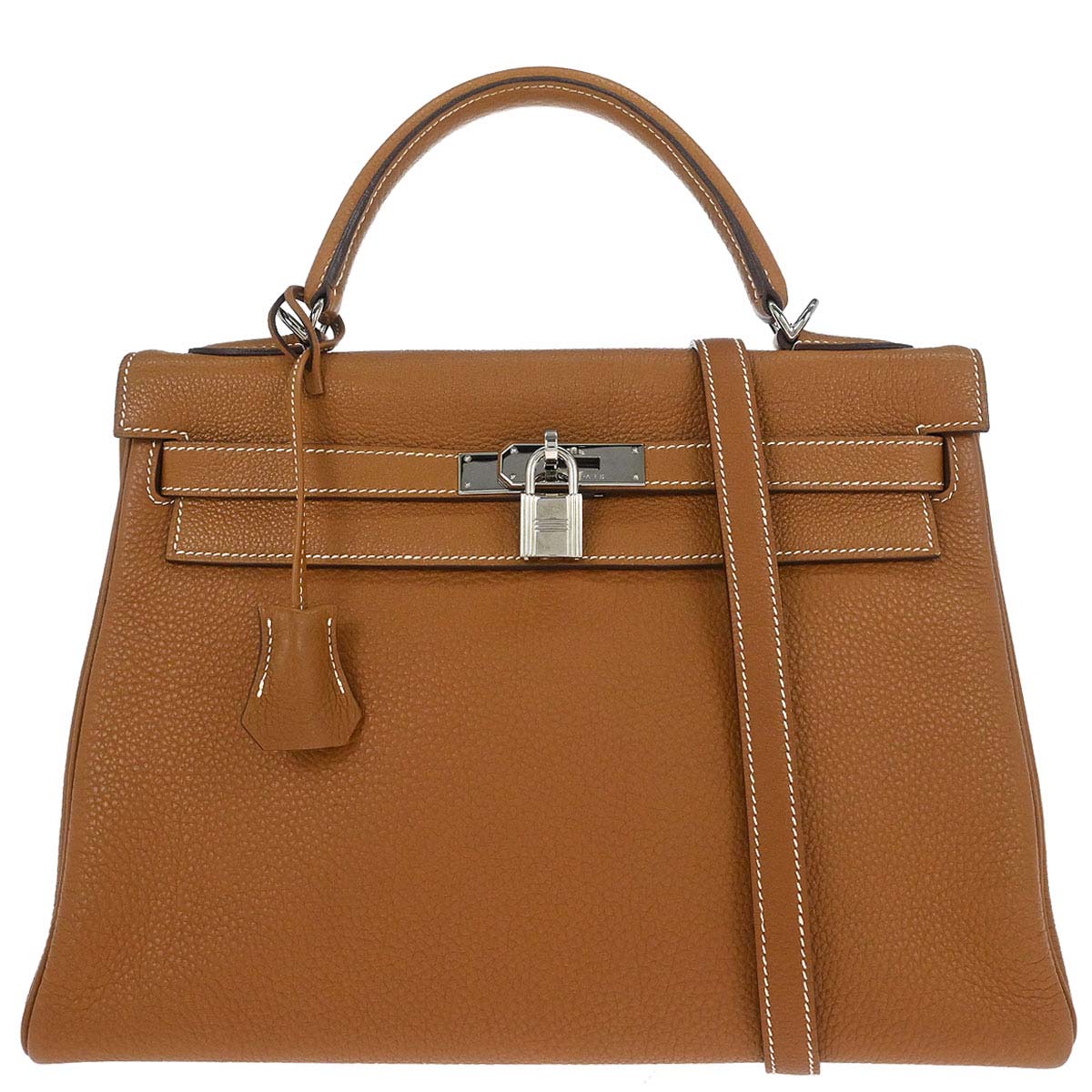 Hermes Gold Togo Kelly 32 Retourne 2way Shoulder Handbag