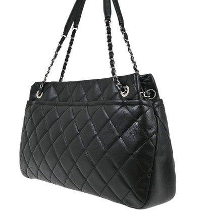 Chanel Black Caviar Skin Tote Chain Handbag