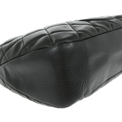 Chanel Black Caviar Skin Tote Chain Handbag