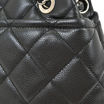 Chanel Black Caviar Skin Tote Chain Handbag