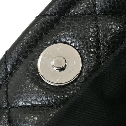 Chanel Black Caviar Skin Tote Chain Handbag