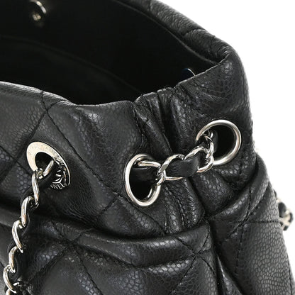 Chanel Black Caviar Skin Tote Chain Handbag