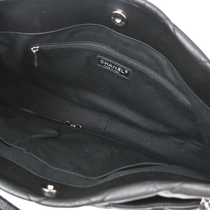 Chanel Black Caviar Skin Tote Chain Handbag