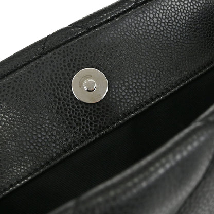 Chanel Black Caviar Skin Tote Chain Handbag