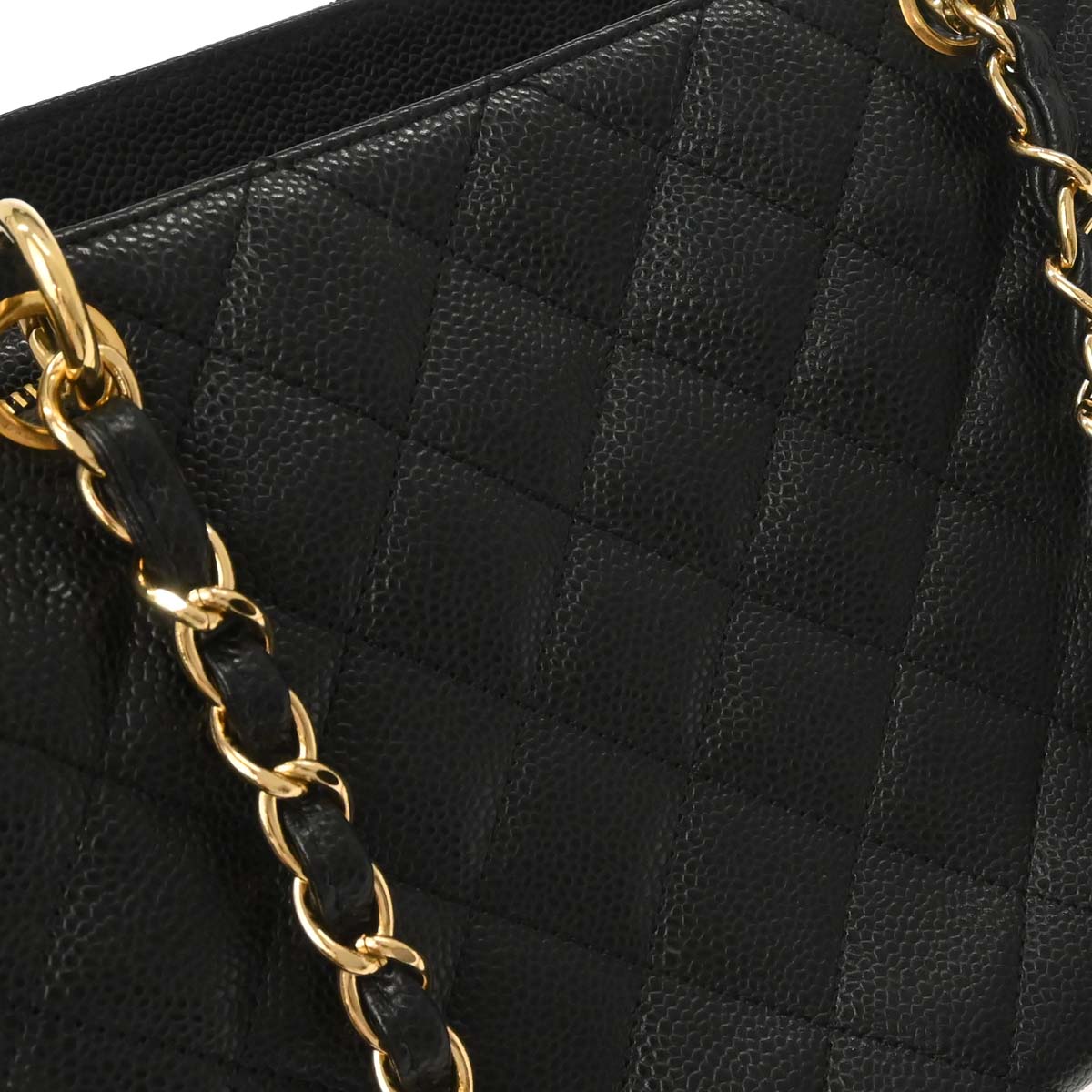 Chanel Black Caviar Skin Petite Timeless Tote PTT Chain Handbag