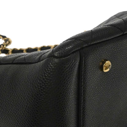 Chanel Black Caviar Skin Petite Timeless Tote PTT Chain Handbag