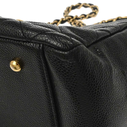 Chanel Black Caviar Skin Petite Timeless Tote PTT Chain Handbag