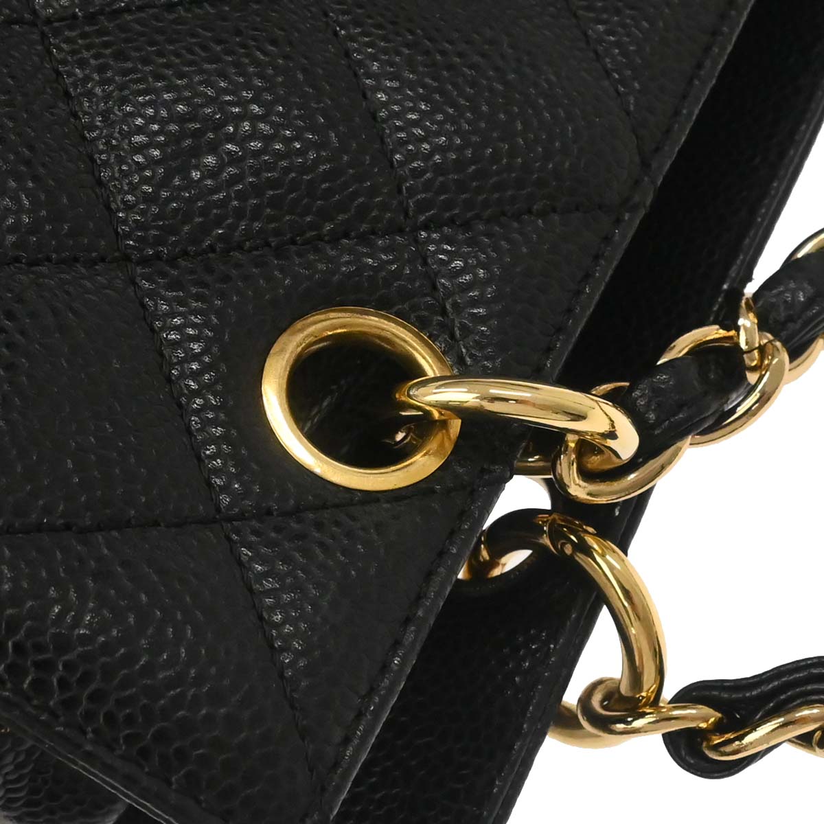 Chanel Black Caviar Skin Petite Timeless Tote PTT Chain Handbag