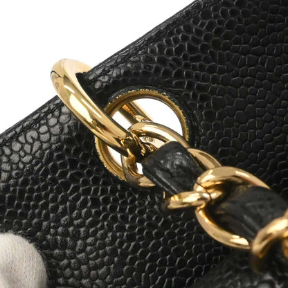 Chanel Black Caviar Skin Petite Timeless Tote PTT Chain Handbag