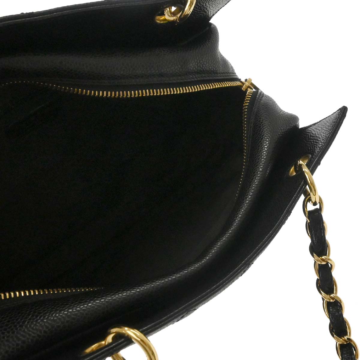Chanel Black Caviar Skin Petite Timeless Tote PTT Chain Handbag