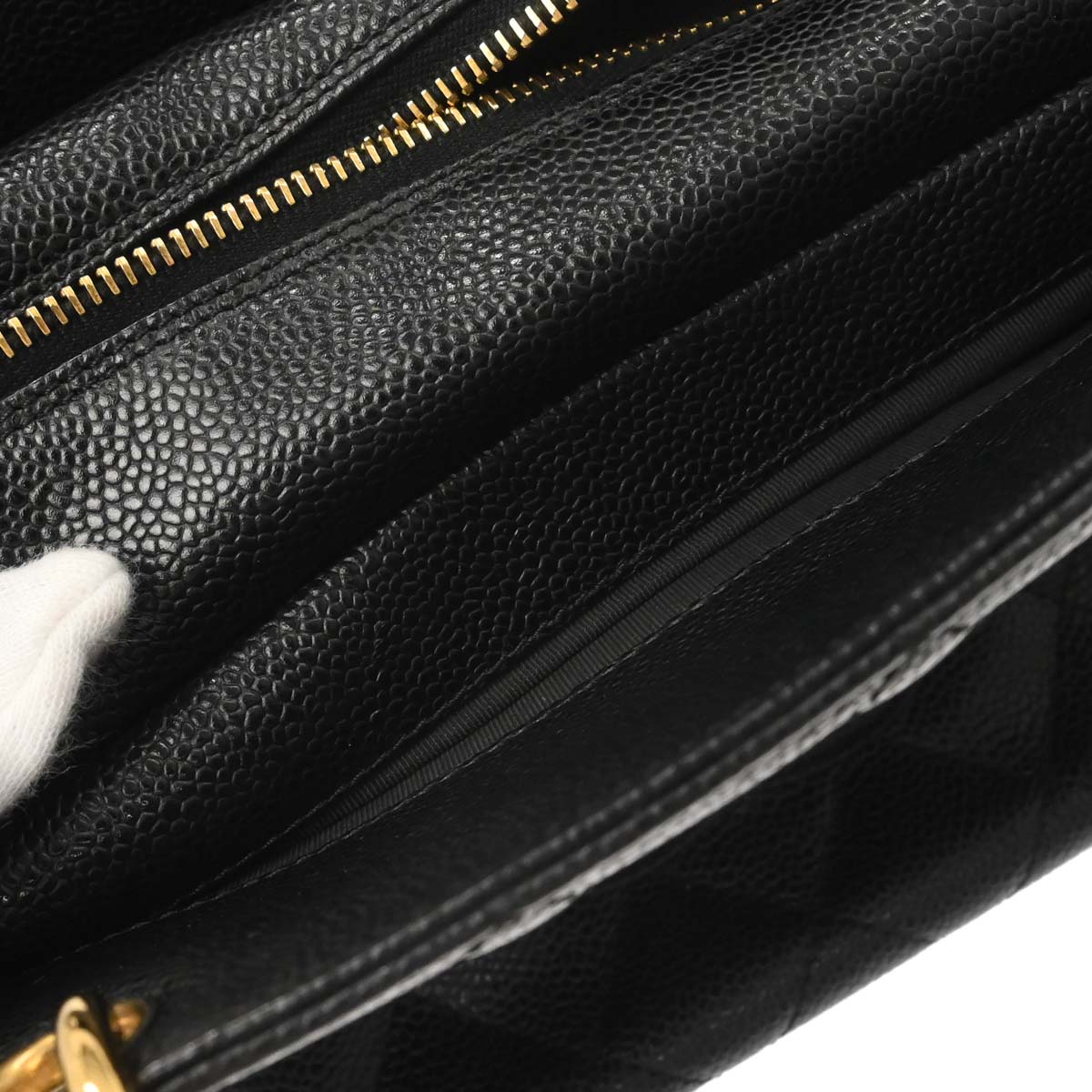 Chanel Black Caviar Skin Petite Timeless Tote PTT Chain Handbag