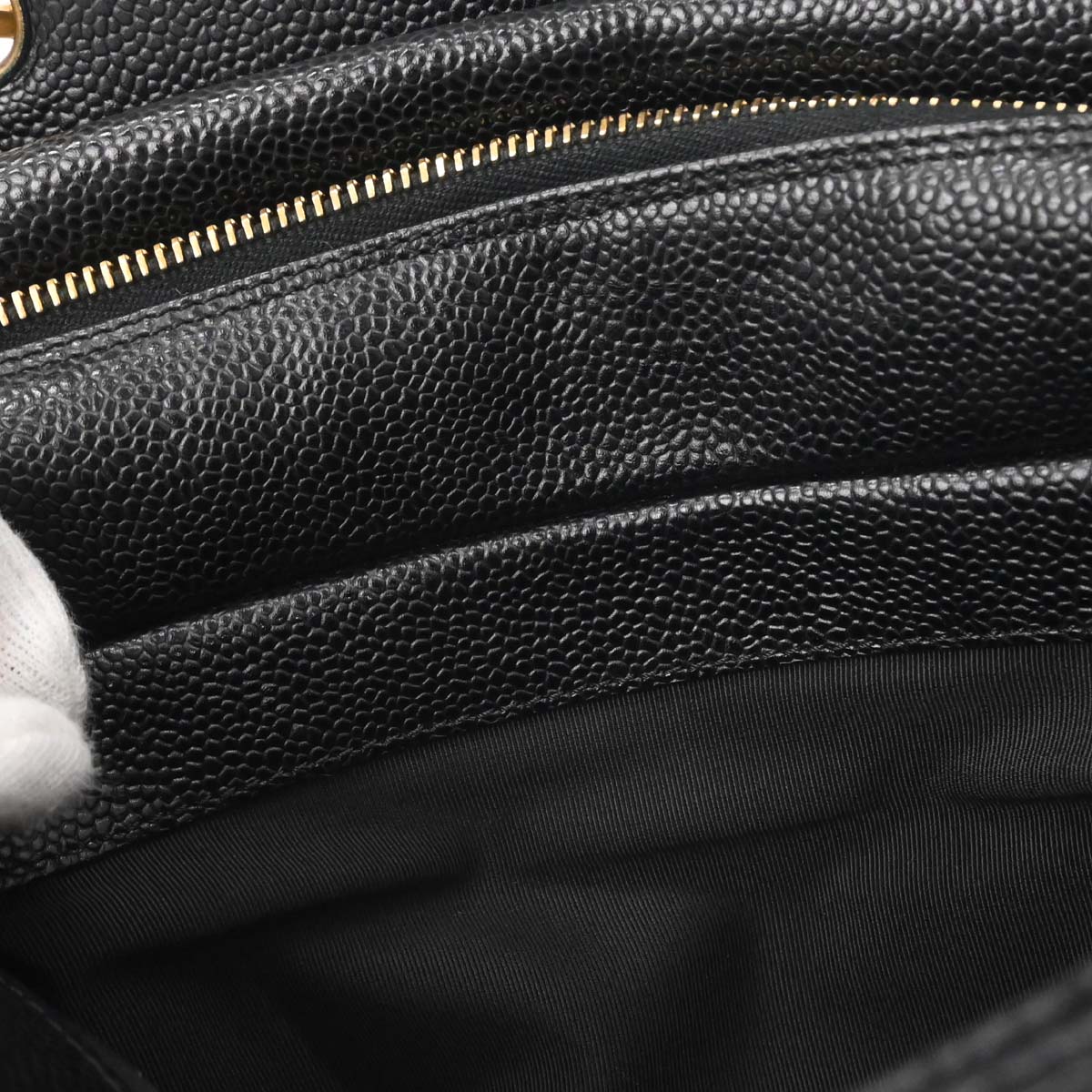 Chanel Black Caviar Skin Petite Timeless Tote PTT Chain Handbag
