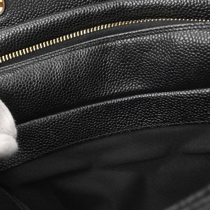 Chanel Black Caviar Skin Petite Timeless Tote PTT Chain Handbag