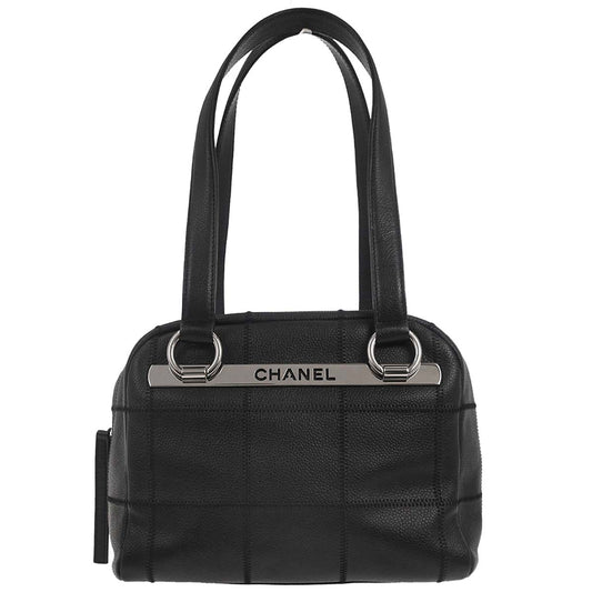 Chanel 2005-2006 Black Caviar Skin Choco Bar Handbag