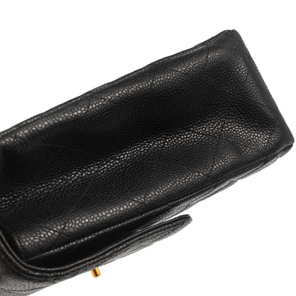 Chanel Black Caviar Skin Jumbo Classic Flap Shoulder Bag