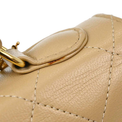 Chanel 1989-1991 Beige Lambskin 2way Shoulder Handbag
