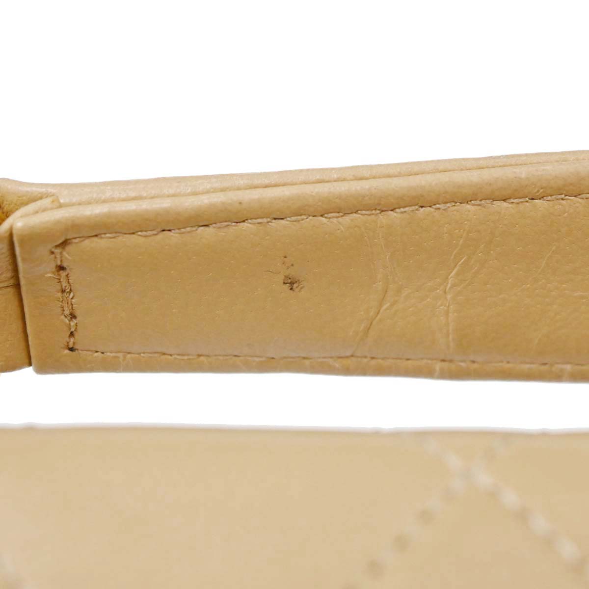 Chanel 1989-1991 Beige Lambskin 2way Shoulder Handbag