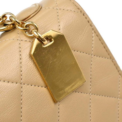 Chanel 1989-1991 Beige Lambskin 2way Shoulder Handbag