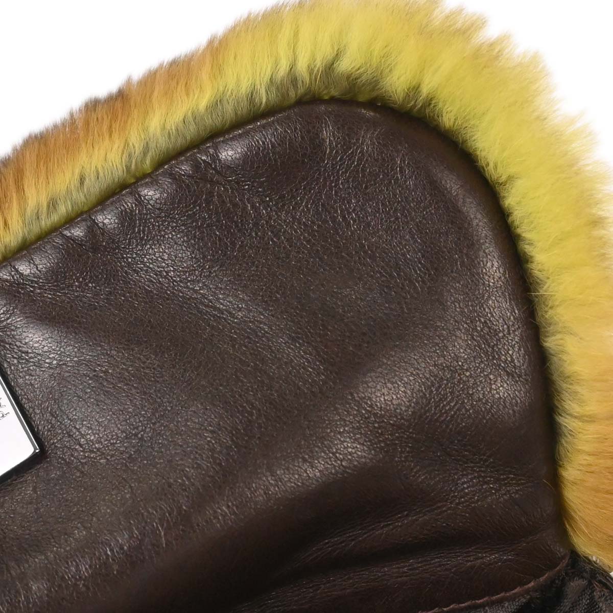 Chanel 2005-2006 Brown Green Lapin Fur Chain Handbag