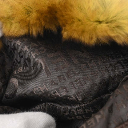 Chanel 2005-2006 Brown Green Lapin Fur Chain Handbag