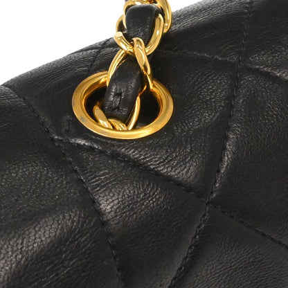 Chanel 1991-1994 Black Lambskin Single Flap Shoulder Bag