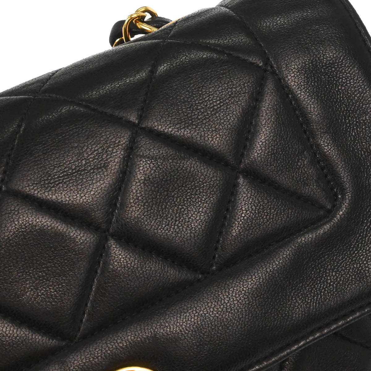 Chanel 1991-1994 Black Lambskin Single Flap Shoulder Bag